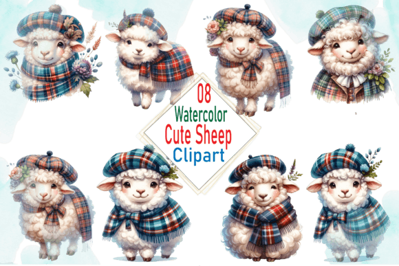 Download Watercolor Cute Sheep Clipart Bundle - Watercolor cute sheep clipart Collection