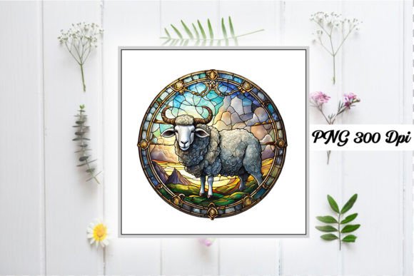 Download Sheep Stained Glass Sublimation Design - Premium Resources