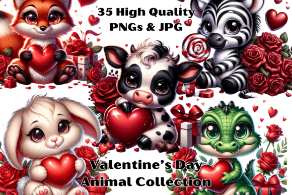 Download Valentine's Day Cute Animal Clipart - Cute animal clipart Collection