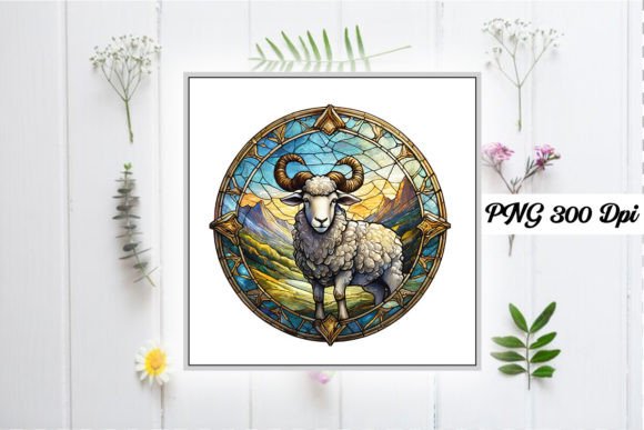 Download Sheep Stained Glass Sublimation Design - Premium Bundle